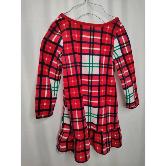 Gymboree Plaid Holiday Night Gown Long Sleeve Ruffle Pajama Dress Size 2T - Picture 4 of 9